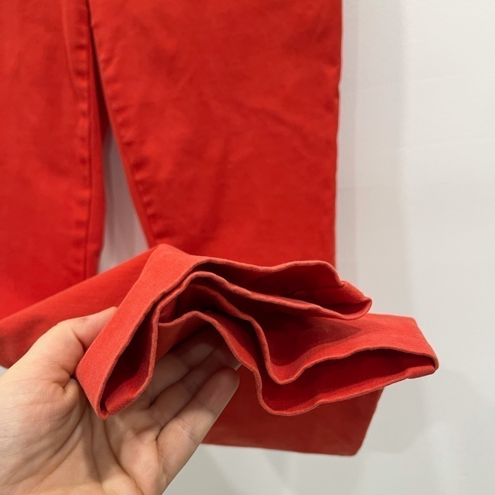 By Anthropologie Cotton Blend Washed Red Cropped Ankle Pants 6 - Picture 5 of 7